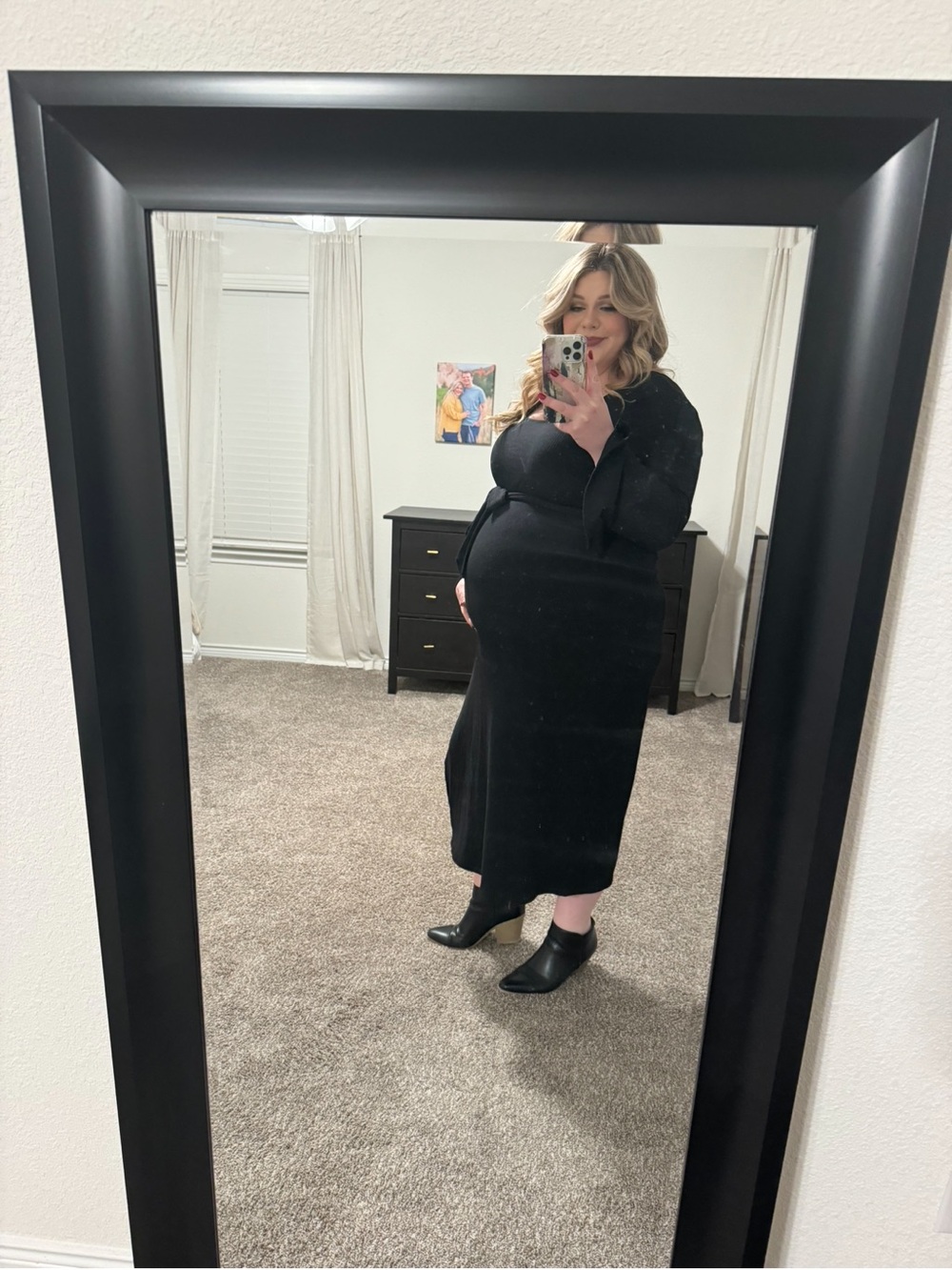 Black Bar III 3xl sweater dress with bell sleeves. Stretchy enough for maternity